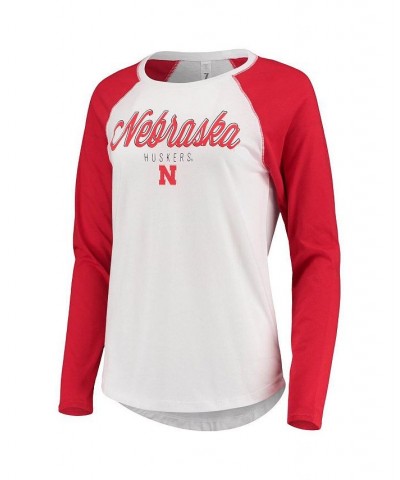 Women's White Black Nebraska Huskers Raglan Long Sleeve T-shirt and Leggings Sleep Set White, Black $28.60 Pajama