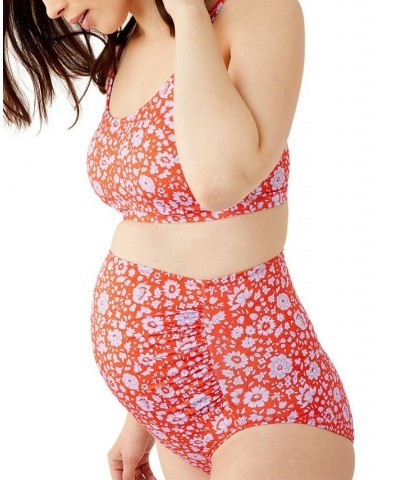 2-Pc. High-Waisted Maternity Bikini Red Floral $38.08 Swimsuits