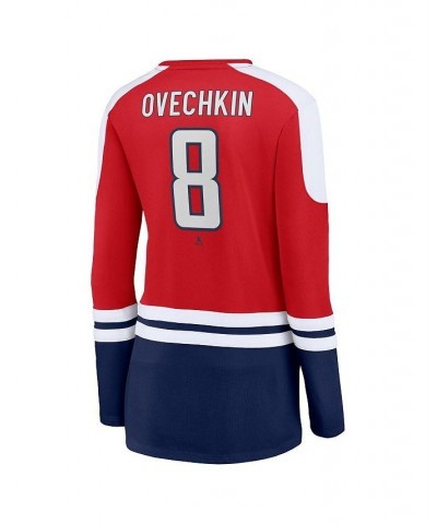 Women's Alexander Ovechkin Red and Navy Washington Capitals Power Player Long Sleeve Notch Neck T-shirt Red, Navy $24.40 Tops