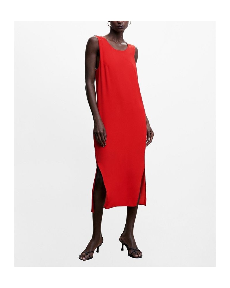 Women's Scoop-Back Bodycon Dress Red $36.00 Dresses