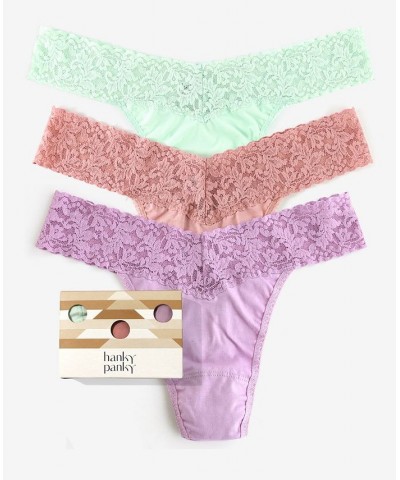 Women's Holiday Cotton Original Rise Thong Pack of 3 Multipack $19.36 Panty