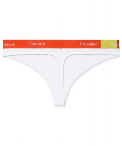 Plus Size Pride This Is Love Colorblocked Thong Underwear QF7279 White $9.28 Panty