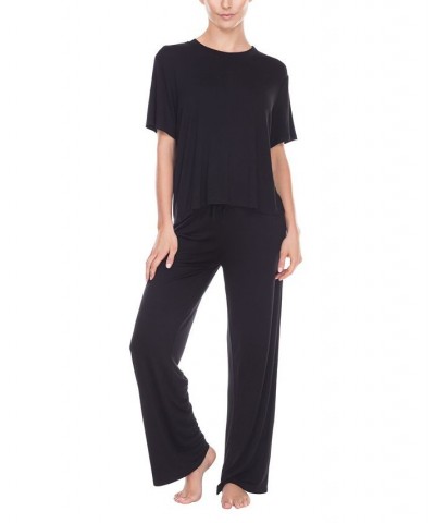 Women's All American Printed Loungewear Set Black $33.64 Sleepwear