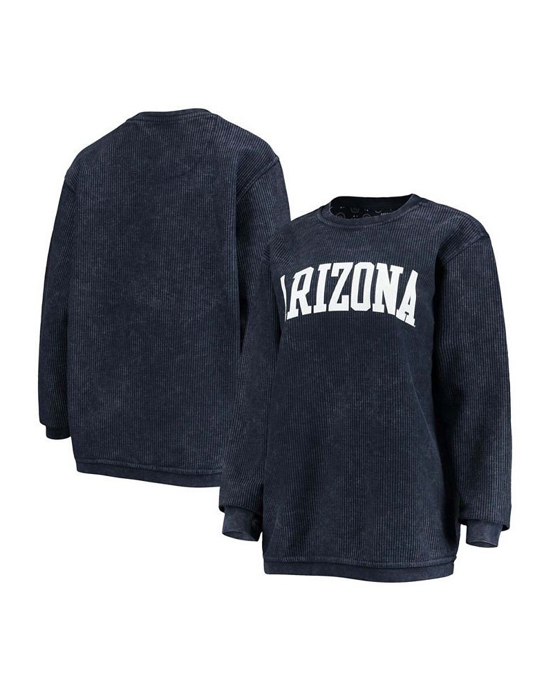 Women's Navy Arizona Wildcats Comfy Cord Vintage-Like Wash Basic Arch Pullover Sweatshirt Navy $33.60 Sweatshirts