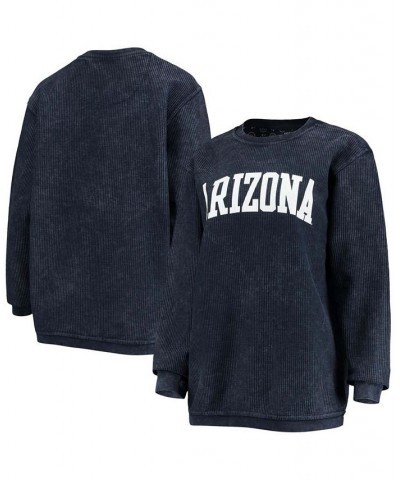 Women's Navy Arizona Wildcats Comfy Cord Vintage-Like Wash Basic Arch Pullover Sweatshirt Navy $33.60 Sweatshirts