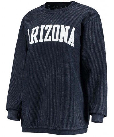 Women's Navy Arizona Wildcats Comfy Cord Vintage-Like Wash Basic Arch Pullover Sweatshirt Navy $33.60 Sweatshirts