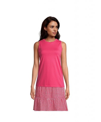 Women's Supima Cotton Crew Neck Tank Top Hot pink $20.62 Tops