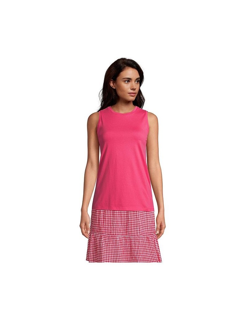 Women's Supima Cotton Crew Neck Tank Top Hot pink $20.62 Tops