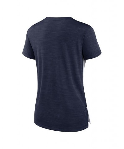 Women's White Navy Tennessee Titans Impact Exceed Performance Notch Neck T-shirt $23.84 Tops