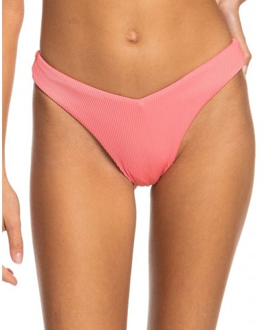 Juniors' Ribbed Underwire Bikini Top & Bottoms Pink $32.34 Swimsuits