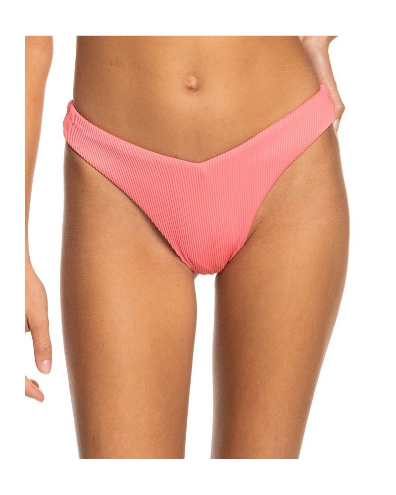 Juniors' Ribbed Underwire Bikini Top & Bottoms Pink $32.34 Swimsuits