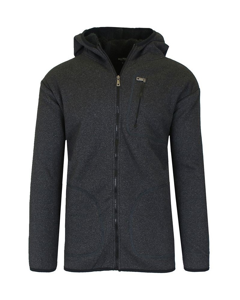 Women's Loose Fitting Tech Sherpa Fleece-Lined Zip Hoodie with Chest Pocket Jacket Gray $22.36 Sweatshirts