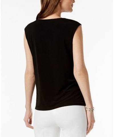 Crossover Cutout Top Black $26.55 Tops