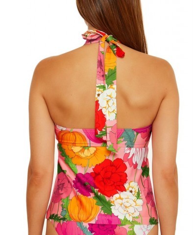 Women's Sunny Bloom Printed Convertible Tankini Top Multi $47.20 Swimsuits