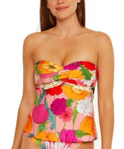 Women's Sunny Bloom Printed Convertible Tankini Top Multi $47.20 Swimsuits