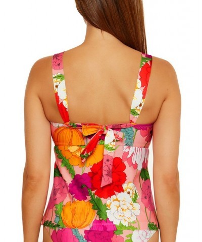 Women's Sunny Bloom Printed Convertible Tankini Top Multi $47.20 Swimsuits