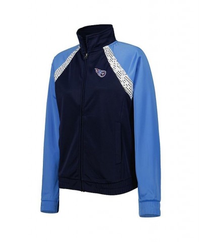 Women's Navy Light Blue Tennessee Titans Confetti Raglan Full-Zip Track Jacket Navy, Light Blue $30.66 Jackets