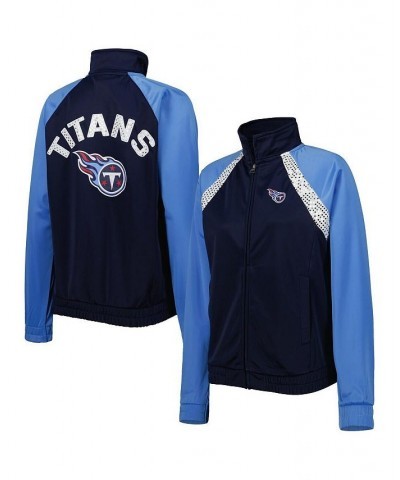 Women's Navy Light Blue Tennessee Titans Confetti Raglan Full-Zip Track Jacket Navy, Light Blue $30.66 Jackets