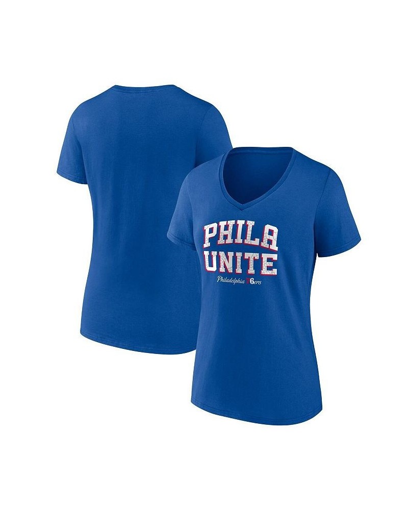 Women's Branded Royal Philadelphia 76ers Hometown Collection T-shirt Royal $19.20 Tops