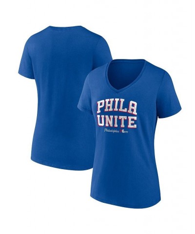 Women's Branded Royal Philadelphia 76ers Hometown Collection T-shirt Royal $19.20 Tops