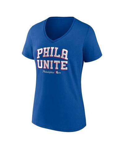 Women's Branded Royal Philadelphia 76ers Hometown Collection T-shirt Royal $19.20 Tops