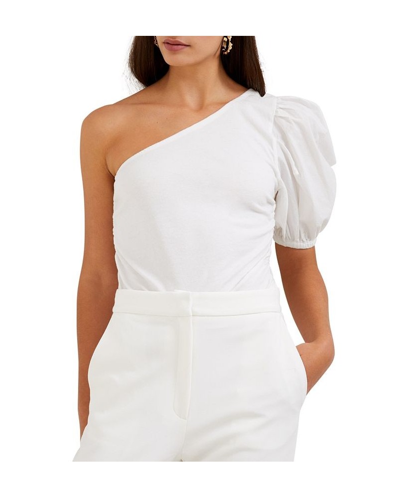 Women's Rosanna Cotton Mix-Media One-Shoulder Top Summer White $34.80 Tops