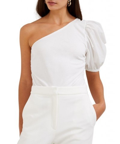 Women's Rosanna Cotton Mix-Media One-Shoulder Top Summer White $34.80 Tops