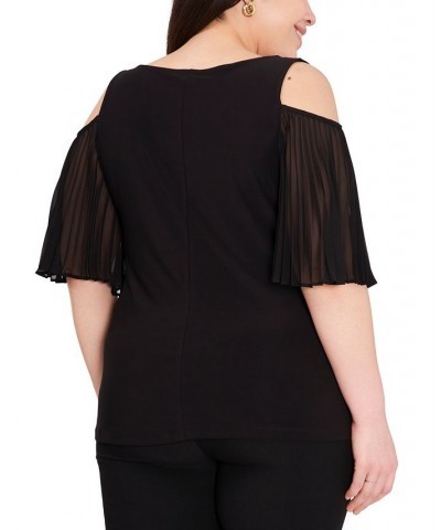 Plus Size Embellished Cold-Shoulder Top Black $40.05 Tops