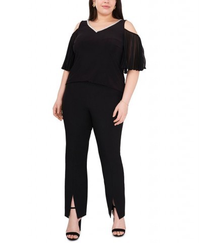 Plus Size Embellished Cold-Shoulder Top Black $40.05 Tops