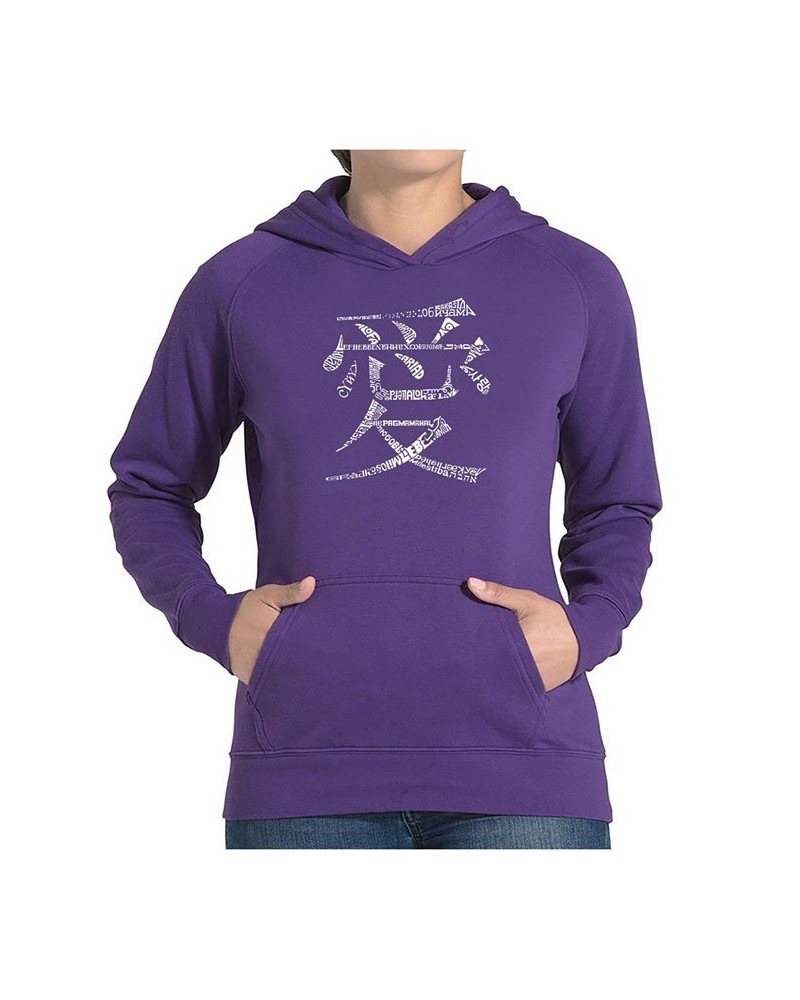 Women's Word Art Hooded Sweatshirt -The Word Love In 44 Languages Purple $31.19 Sweatshirts