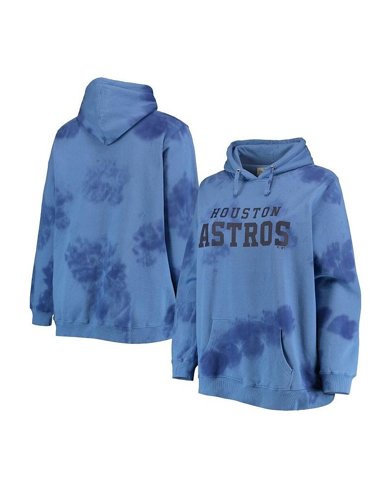 Women's Navy Houston Astros Plus Size Cloud Pullover Hoodie Navy $33.60 Sweatshirts