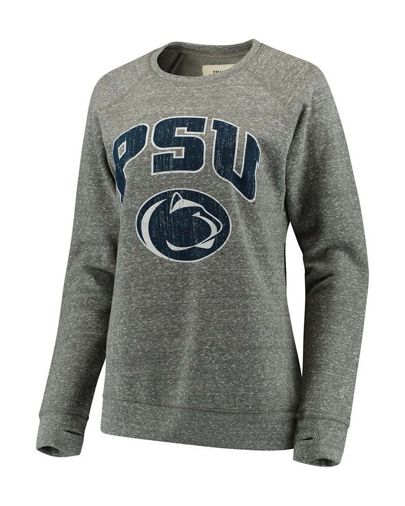 Women's Heathered Gray Penn State Nittany Lions Edith Vintage-Like Knobi Pullover Sweatshirt Heathered Gray $33.60 Sweatshirts