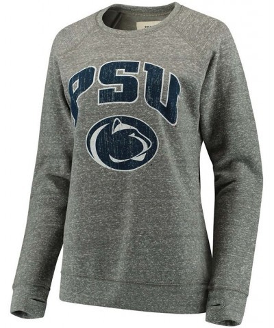 Women's Heathered Gray Penn State Nittany Lions Edith Vintage-Like Knobi Pullover Sweatshirt Heathered Gray $33.60 Sweatshirts