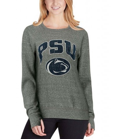 Women's Heathered Gray Penn State Nittany Lions Edith Vintage-Like Knobi Pullover Sweatshirt Heathered Gray $33.60 Sweatshirts