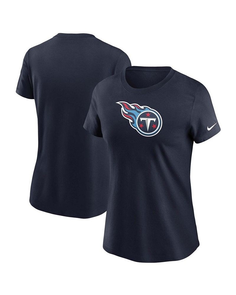 Women's Navy Tennessee Titans Logo Essential T-shirt Navy $18.90 Tops