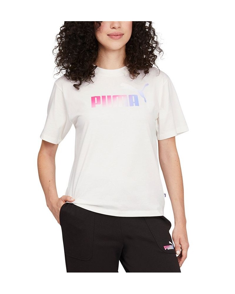 Women's Cotton Essential Ombré Relaxed T-Shirt White $15.28 Tops