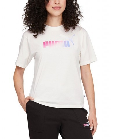 Women's Cotton Essential Ombré Relaxed T-Shirt White $15.28 Tops