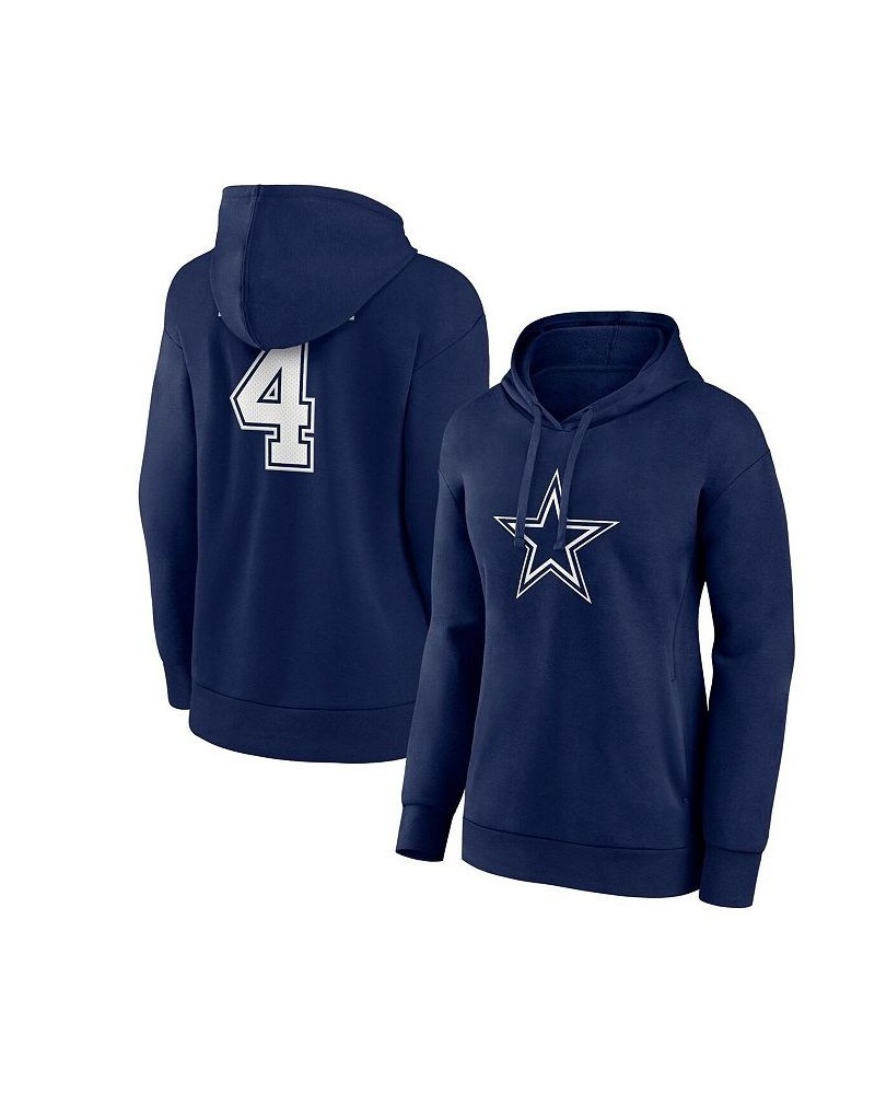 Women's Branded Dak Prescott Navy Dallas Cowboys Player Icon Name and Number V-Neck Pullover Hoodie Navy $41.65 Sweatshirts