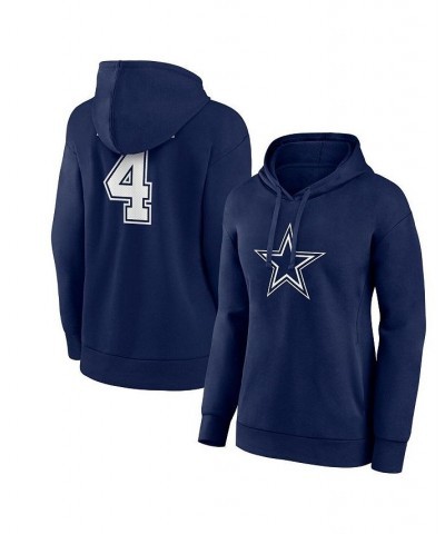 Women's Branded Dak Prescott Navy Dallas Cowboys Player Icon Name and Number V-Neck Pullover Hoodie Navy $41.65 Sweatshirts