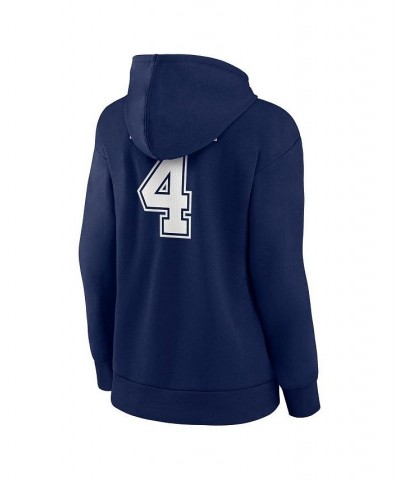 Women's Branded Dak Prescott Navy Dallas Cowboys Player Icon Name and Number V-Neck Pullover Hoodie Navy $41.65 Sweatshirts