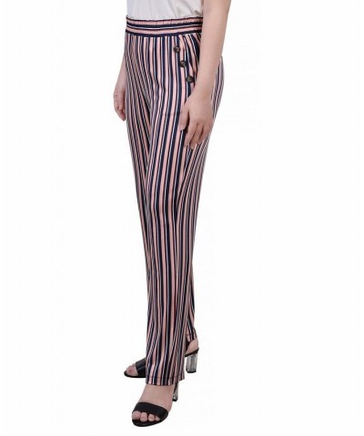 Petite Wide Waist Pull On Pants Black Coral Stripe $15.04 Pants