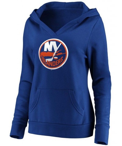 Women's Royal New York Islanders Primary Team Logo Fleece V-Neck Pullover Hoodie Royal $35.09 Sweatshirts