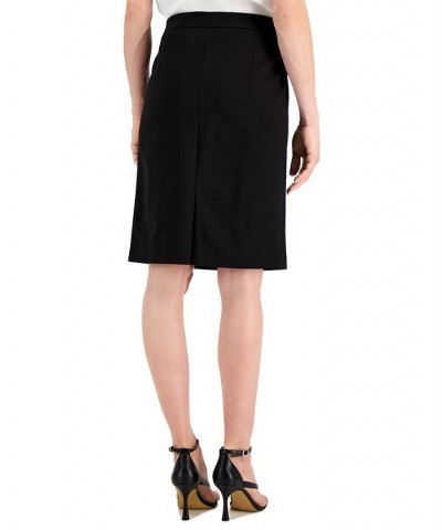 Women's Faux-Leather-Front Pull-On Skirt Black $38.27 Skirts