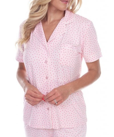 Short Sleeve Pajama Set Pink $23.50 Sleepwear