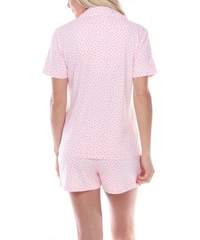 Short Sleeve Pajama Set Pink $23.50 Sleepwear