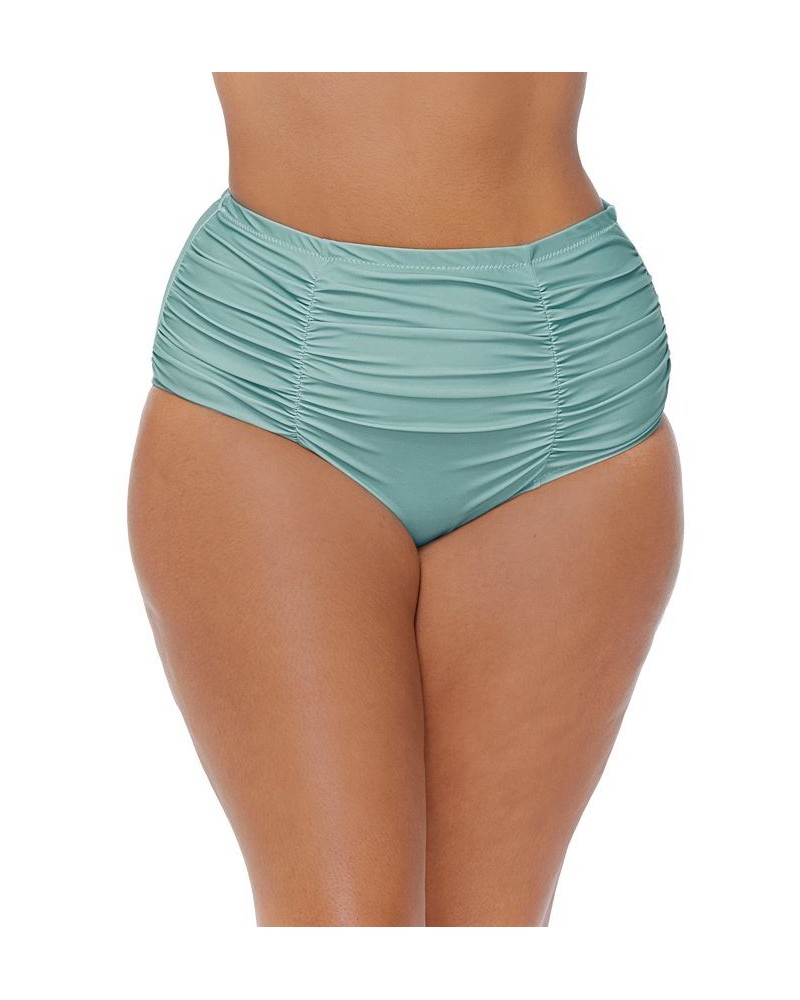 Raisins Plus Size Silk Road Rosalie Keyhole Tankini Top & Matching Bottoms Green $48.40 Swimsuits