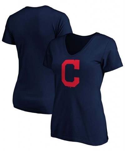 Women's Navy Cleveland Indians Core Official Logo V-Neck T-shirt Navy $20.13 Tops