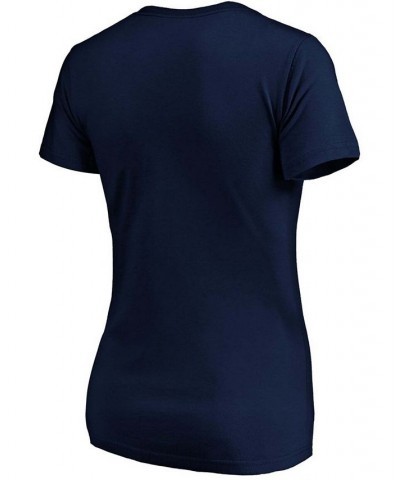 Women's Navy Cleveland Indians Core Official Logo V-Neck T-shirt Navy $20.13 Tops