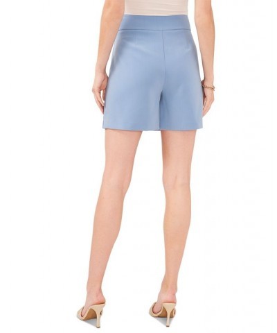 Women's Solid-Color Slit-Front Mini Skort Blue Shadow $30.54 Skirts