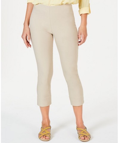 Women's Chelsea Pull-On Tummy-Control Capris Tan/Beige $17.09 Pants